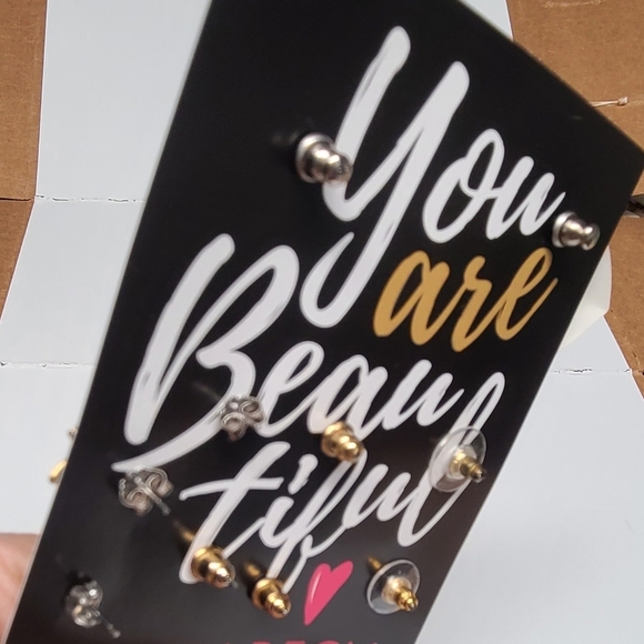 Colorful Geometric Earring Set - Picture 14 of 14